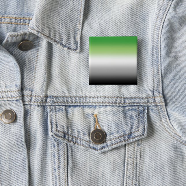 Gradient Aromantic Flag – Colourful Aromantic Prid 15 Cm Square Badge (In Situ)