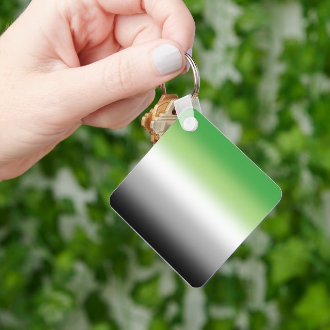 Gradient Aromantic Flag – Colourful Aromantic Prid Key Ring (Hand)