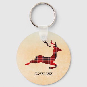 Gradient Background And Deer Key Ring
