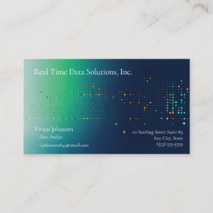 Gradient background in green and blues with dots business card