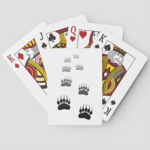 Gradient Bear Paw Print Playing Cards