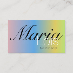 Gradient  Beauty Makeup Artistry Rainbow Business Card