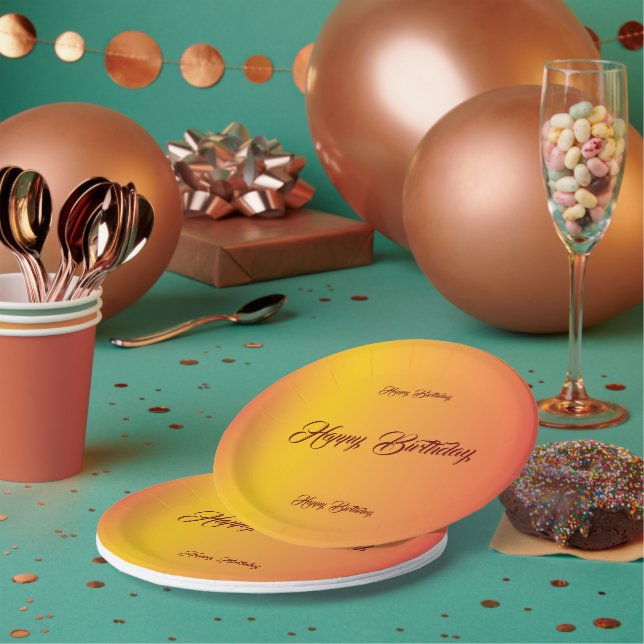 Gradient Birthday Celebration  Paper Plate (Multi)