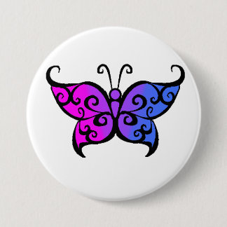 Gradient Bisexual Butterfly 7.5 Cm Round Badge