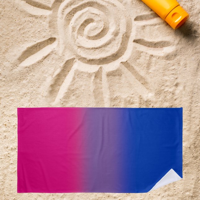 Gradient Bisexual Pride Flag – Colourful Bi Flag Beach Towel (Creator Uploaded)