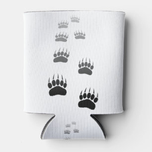 Gradient Black Bear Paw Print Can Cooler