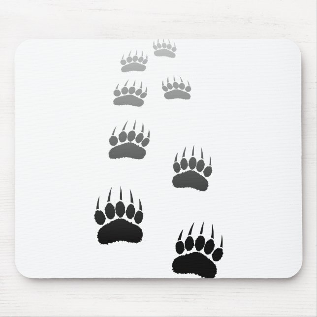 Gradient Black Bear Paw Print Mouse Pad (Front)
