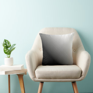 Gradient Black Grey and White Cushion