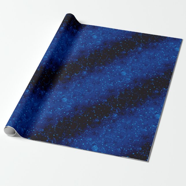 Gradient black navy confetti glitter shine sequins wrapping paper (Unrolled)