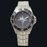 Gradient Blue Nautical Compass Watch<br><div class="desc">Artistic design for those who's engaged in nautical-related business or simply love nautical-related sports/activity.  Available in many different styles & colours.</div>