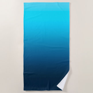 Gradient blue ombre beach towel