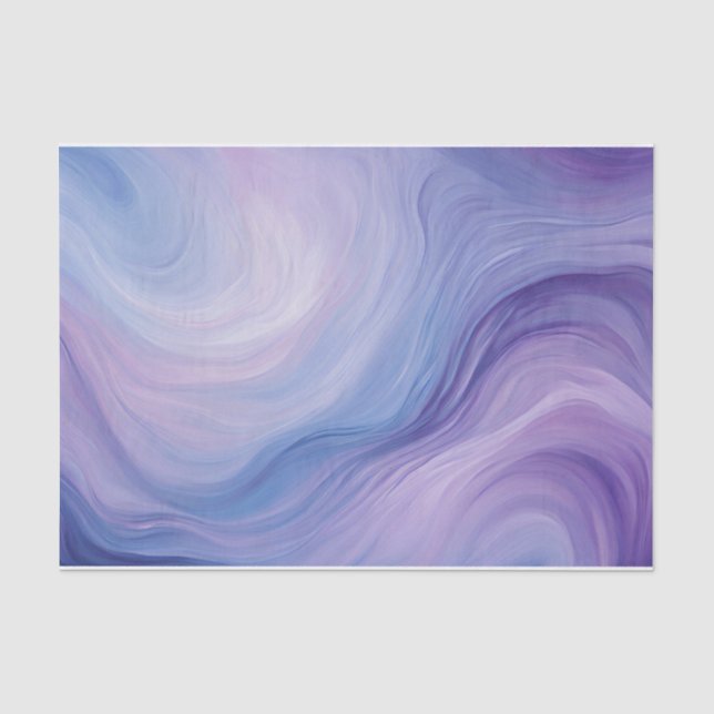 Gradient Blue, Purple Abstract Wavy Pattern  Tissue Paper (Front)