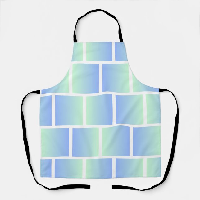 Gradient Blue Squares  Apron (Front)
