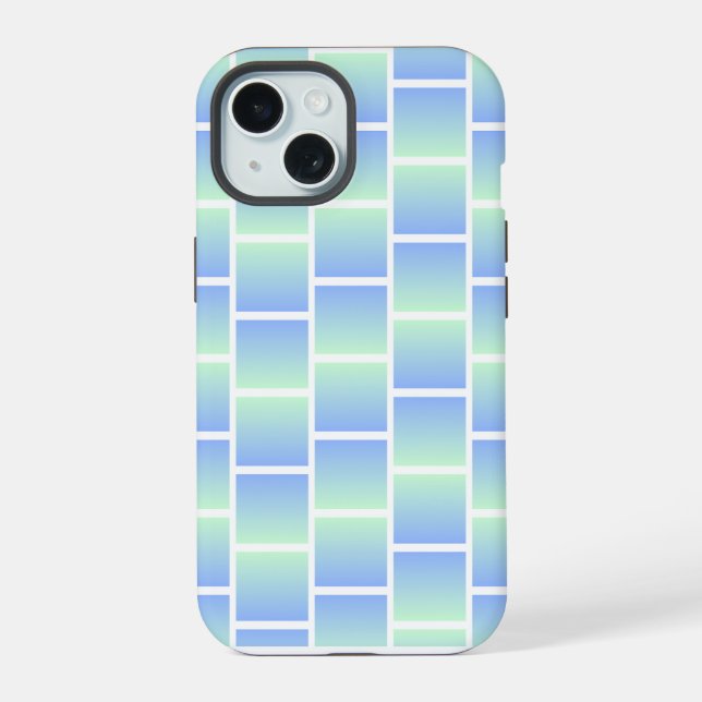 Gradient Blue Squares  iPhone 15 Case (Back)