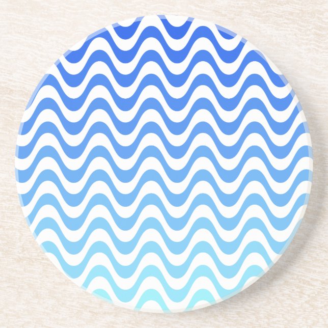 Gradient Blue Waves Coaster (Front)