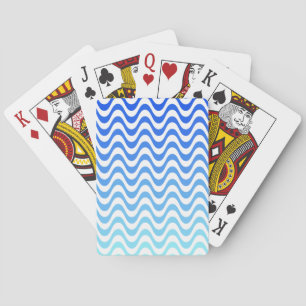 Gradient Blue Waves Playing Cards