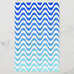 Gradient Blue Waves Stationery