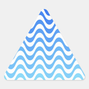 Gradient Blue Waves Triangle Sticker