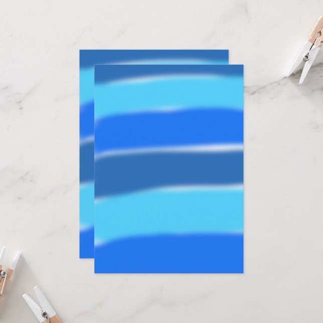 Gradient Blue Wedding Invitation (Front/Back In Situ)