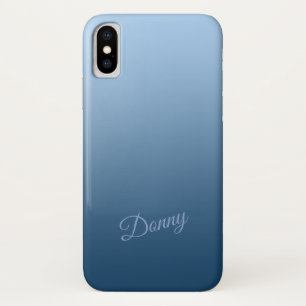 Gradient Blue with Custom Name iPhone X Case