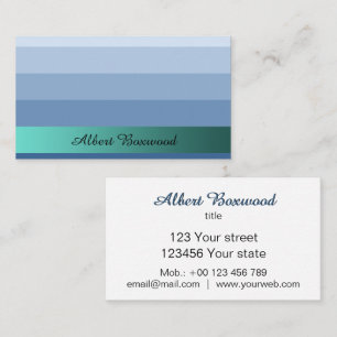 Gradient Blue with Teal Banner Custom Text Business Card