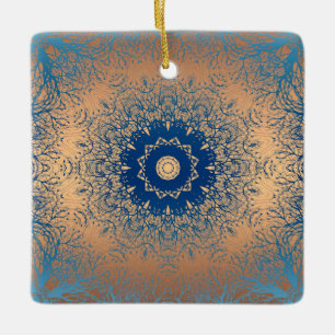 Gradient brown bronze silk arabic ornamental decor ceramic ornament