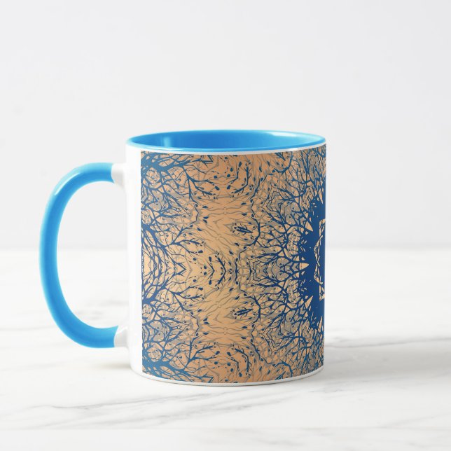 Gradient brown bronze silk arabic ornamental decor mug (Left)