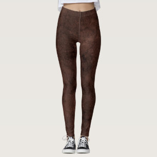 Gradient brown colours stone marble print chocolat leggings