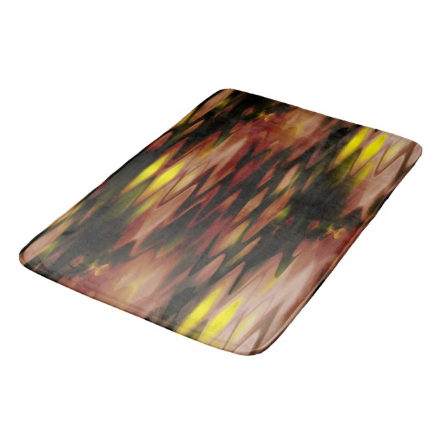Gradient brown to yellow forming abstract zig-zag bath mat (Angled)