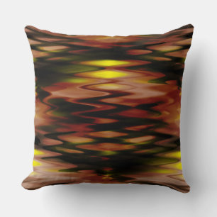 Gradient brown to yellow forming abstract zig-zag cushion