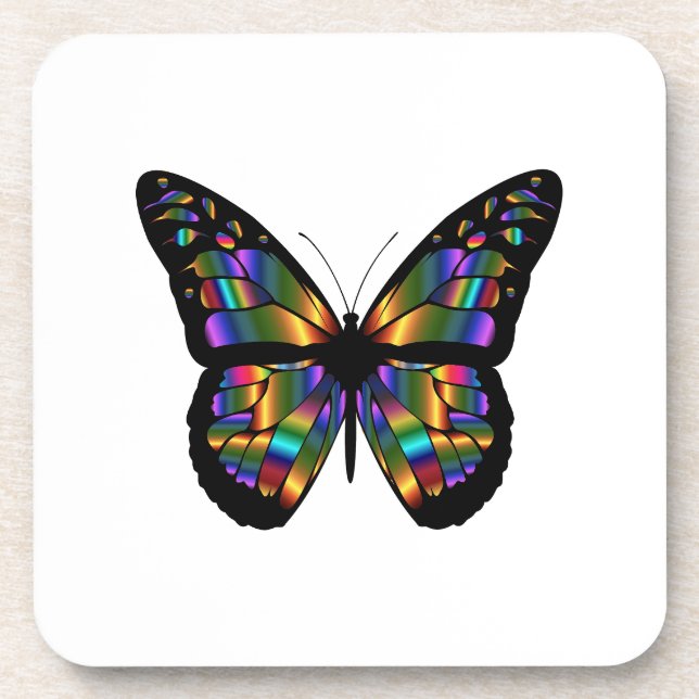 Gradient butterfly cartoon coaster (Front)