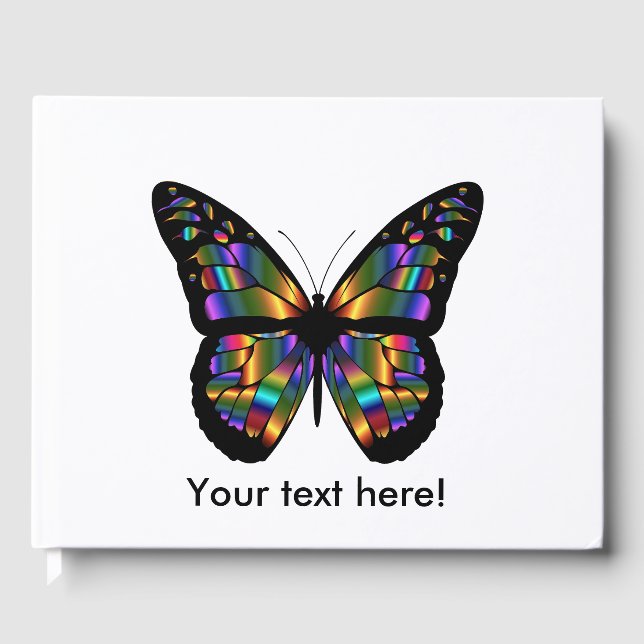 Gradient butterfly cartoon guest book (Front)