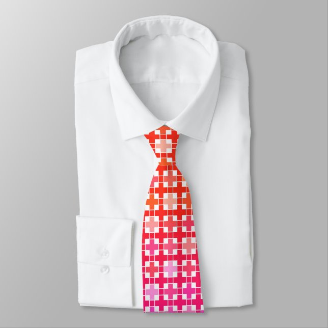  gradient , chequered gradient ,ombre  tie (Tied)