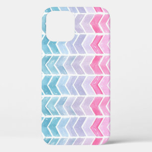 Gradient Chevron: Watercolor Herringbone Pattern. iPhone 12 Case