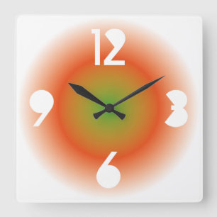 GRADIENT COLORS MASANSER PIXELAT LOVE RESPLANDER F SQUARE WALL CLOCK