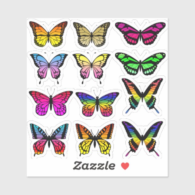 Gradient colour butterfly sticker pack (Sheet)