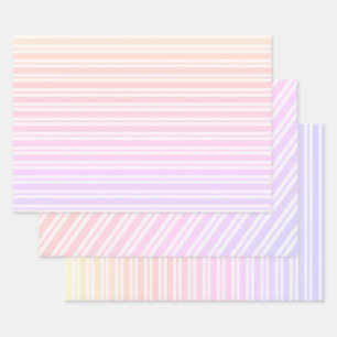 Gradient Colour Stripes Pattern Wrapping Paper Sheet