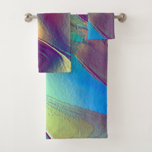 Gradient coloured rocky dune with soft bright bath towel set