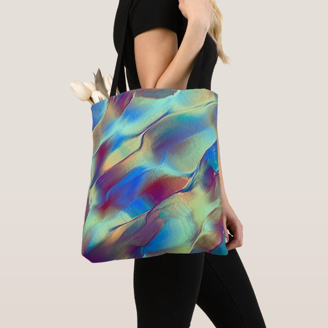 Gradient coloured rocky dune with soft bright tote bag (Close Up)