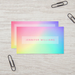 Gradient Colourful Rainbow Modern Elegant Business Card