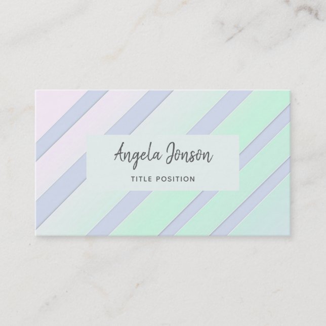 Gradient Colourful Stripes Business Card (Front)