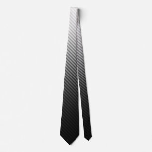 Gradient Cool Stylish Trendy Black & White Stripes Tie