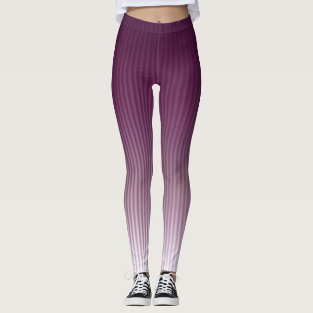 Gradient Cool Stylish Trendy Stripe Pattern Leggings (Front)