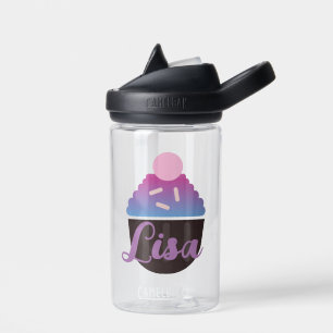 Gradient Cupcake Frosting Kids Name Water Bottle