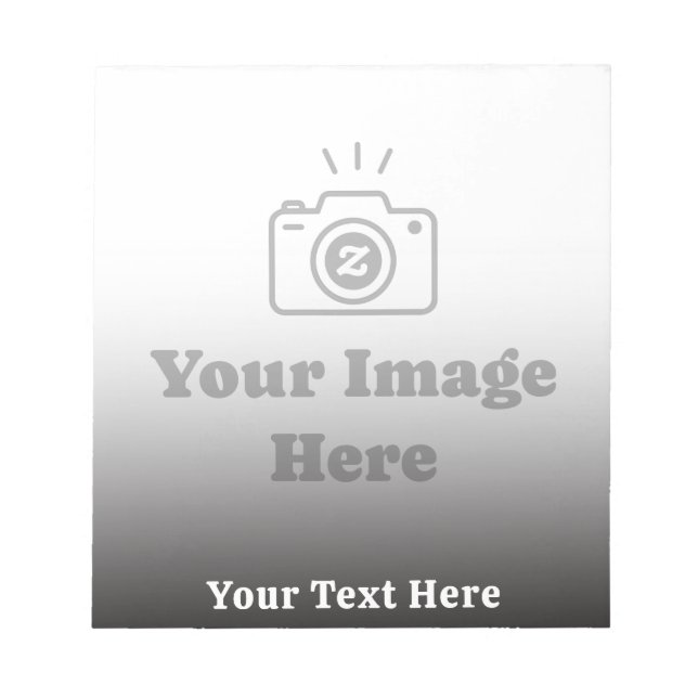 Gradient Custom Text and Image  Notepad (Front)