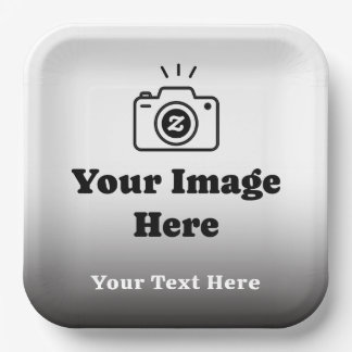 Gradient Custom Text and Image Paper Plate