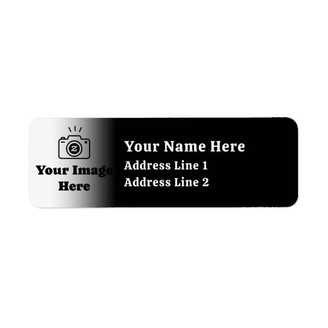 Gradient Custom Text and Image  Return Address Label (Front)