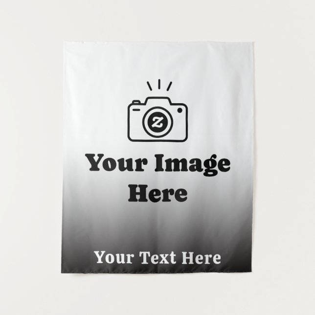 Gradient Custom Text and Image  Tapestry (Front)