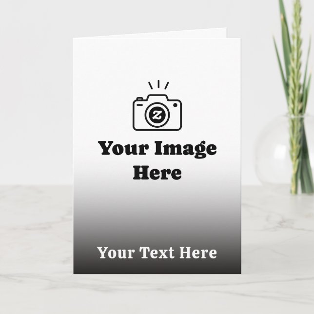Gradient Custom Text and Image Thank You Card (Front)