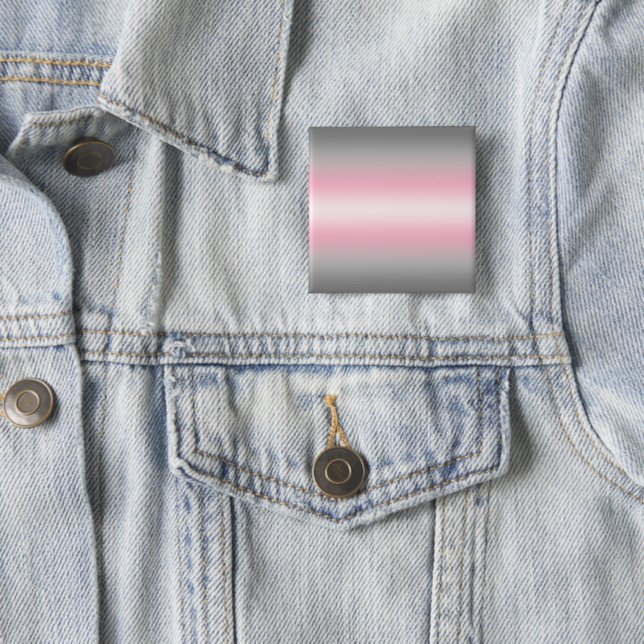 Gradient Demigirl Pride Flag – Demigirl Flag 15 Cm Square Badge (In Situ)